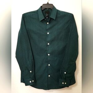 H&M Men's Slim Fit Green/White Dot Shirt. Size L